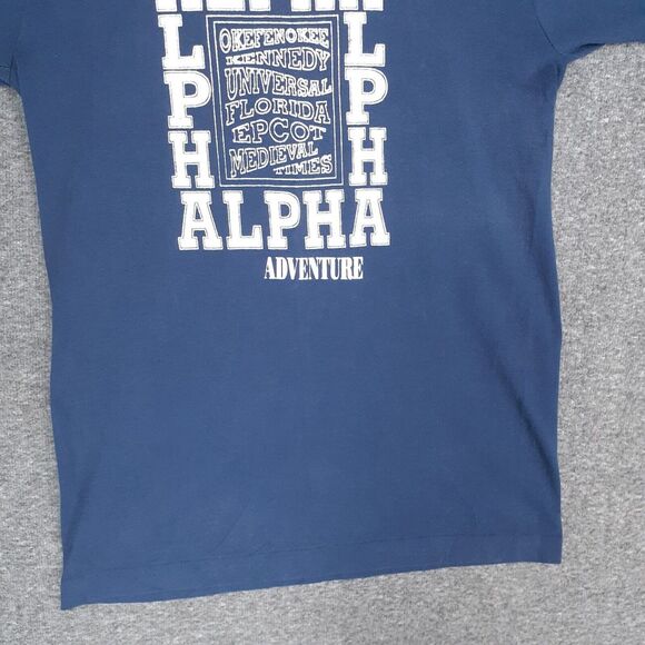 VTG 1991 Alpha Adventure Shirt Adult M single stitch blue Okefenokee UF epcot MT - Picture 6 of 12